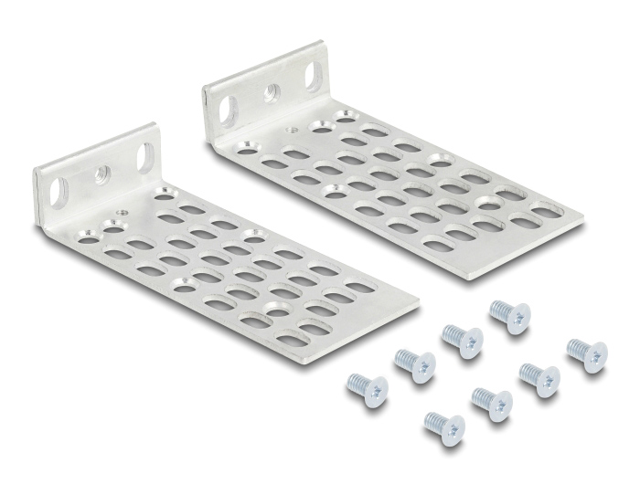 DELOCK σετ βάσεις τοποθέτησης για rack 66236, ασημί, 2τμχ