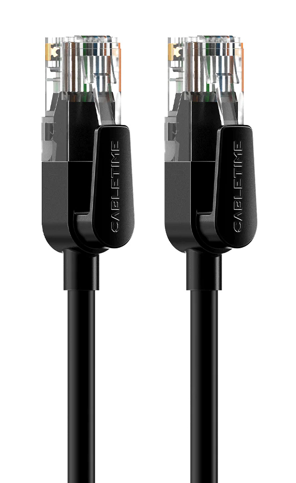 CABLETIME καλώδιο δικτύου CT-CAT6U, CAT 6 UTP, 250 MHz, CCA, 10m, μαύρο