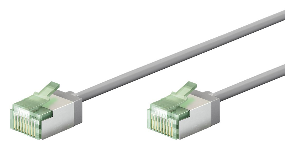 GOOBAY καλώδιο δικτύου 74345, CAT 8.1 U/FTP, ultra slim, copper, 40Gbps, 0.50m, γκρι