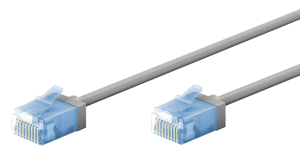 GOOBAY καλώδιο δικτύου 74224, CAT 6A U/UTP, ultra slim, copper, 500MHz, 3m, γκρι