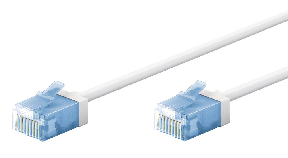 GOOBAY καλώδιο δικτύου 74284, CAT 6A U/UTP, ultra slim, copper, 500MHz, 0.25m, λευκό