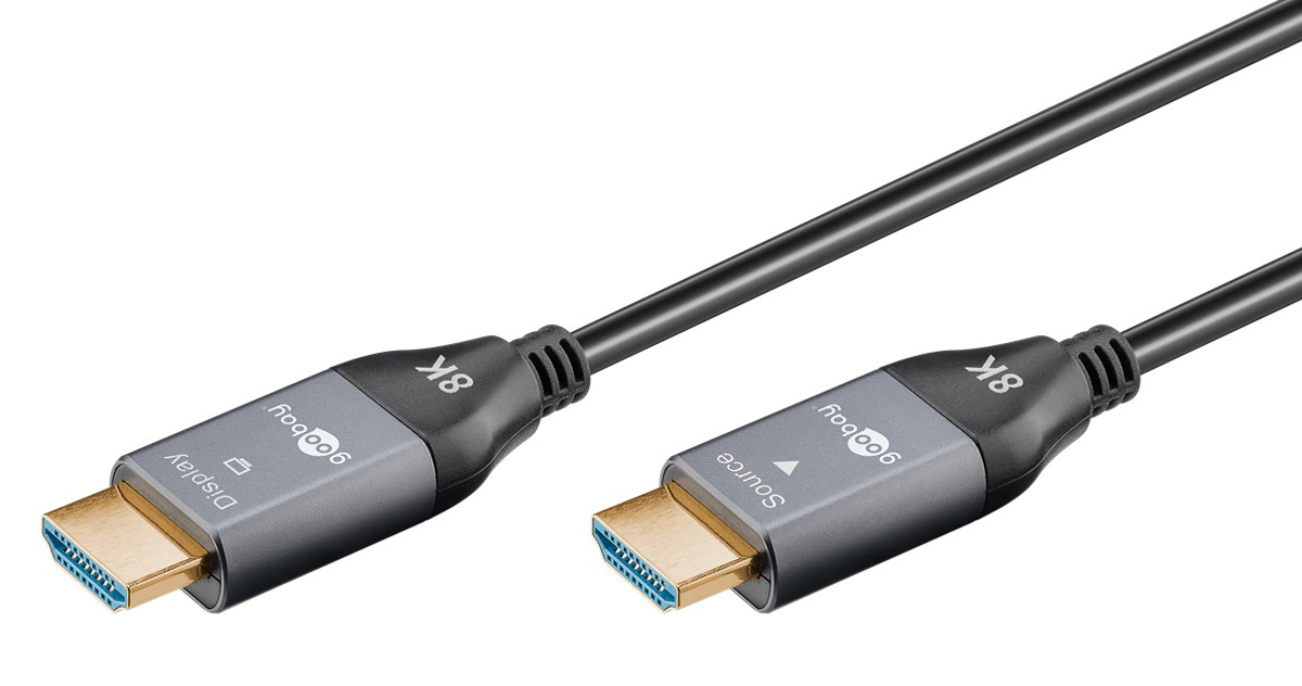 GOOBAY καλώδιο HDMI 2.1 76277 με Ethernet, AOC, 8K/60Hz, 48 Gbps, 40m, μαύρο