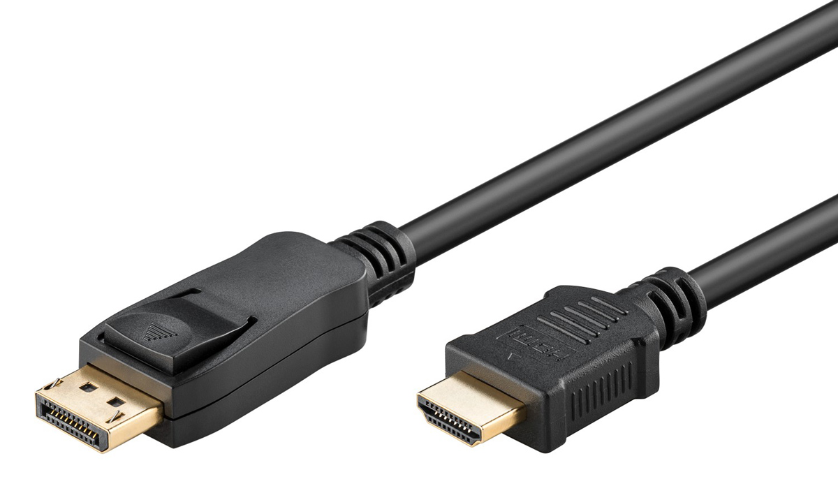 GOOBAY καλώδιο DisplayPort σε HDMI 80521, 4K/60Hz, 18 Gbps, 1m, μαύρο