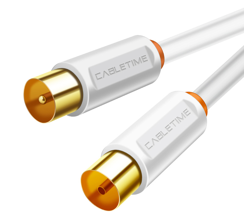 CABLETIME καλώδιο κεραίας CT-AV101-02, 75 Ohm, 3m, λευκό