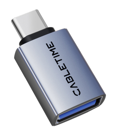 CABLETIME αντάπτορας USB-C σε USB CT-CMAF10-AG, 10Gbps, γκρι