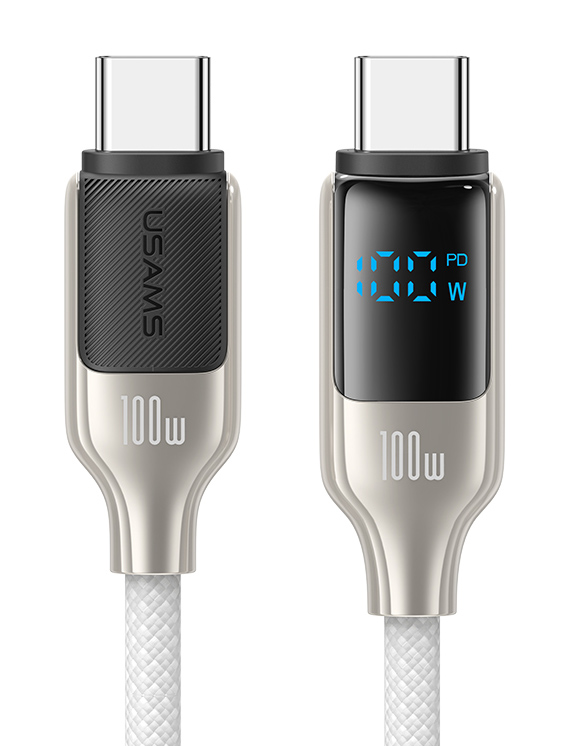 USAMS καλώδιο USB-C SJ742, 100W, 480Mbps, 1.2m, λευκό