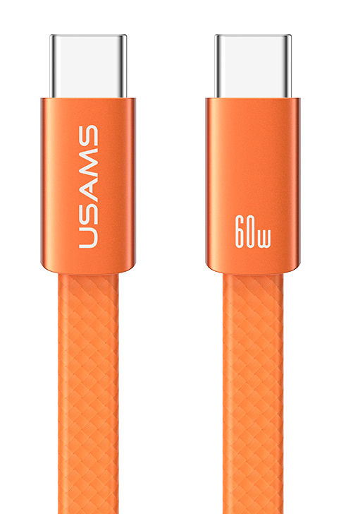 USAMS καλώδιο USB-C SJ783, 60W, 480Mbps, flat, 1.2m, μπλε