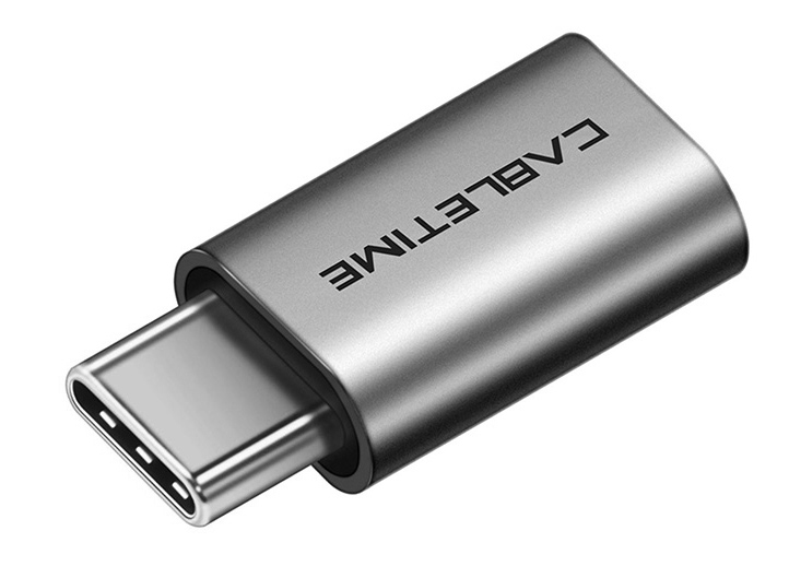 CABLETIME αντάπτορας USB-C σε micro USB CT-CMMCBF-ASG, 480Mbps, γκρι