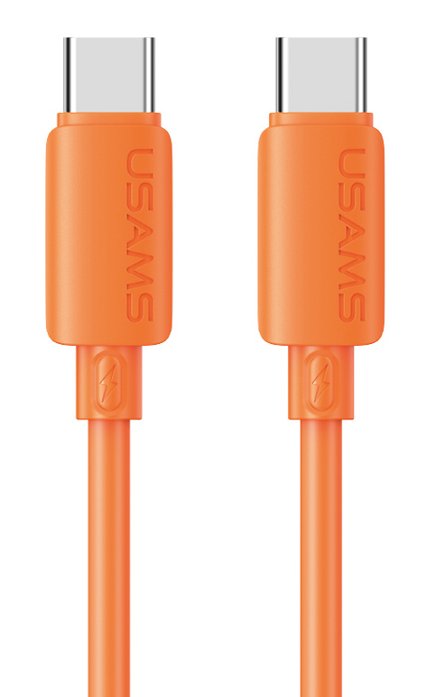 USAMS καλώδιο USB-C SJ787, σιλικόνης, 60W, 480Mbps, 1m, πορτοκαλί