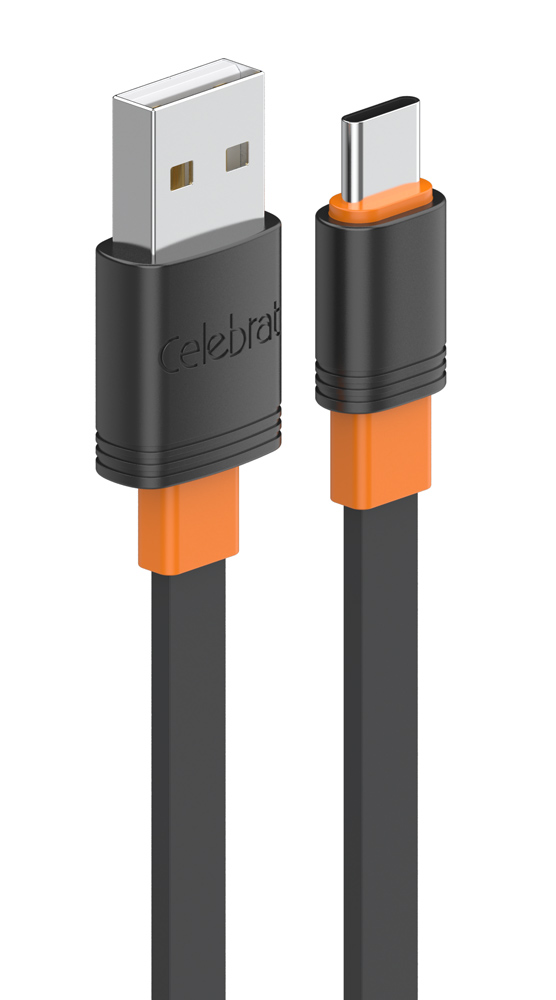 CELEBRAT καλώδιο USB-C σε USB CB-33C, flat, 3A, 1m, λευκό