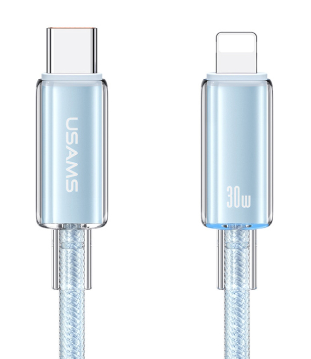 USAMS καλώδιο USB-C σε USB-C US-SJ691, 60W, 480Mbps, 1m, λευκό