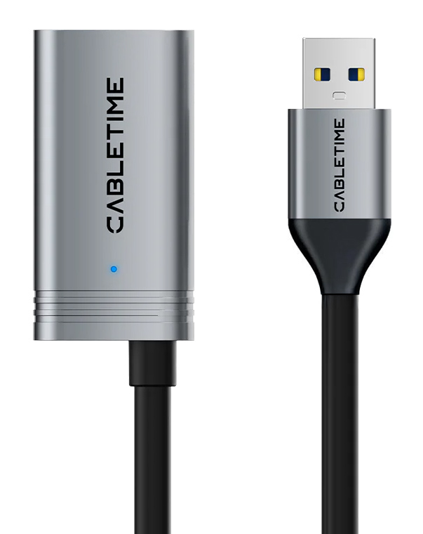 CABLETIME καλώδιο προέκτασης USB CT-AMAFA3, active, 5Gbps, 5m, μαύρο
