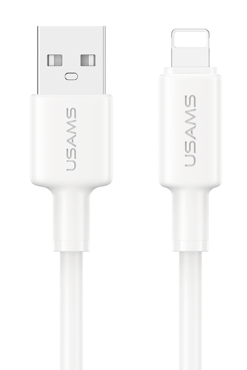 USAMS καλώδιο Lightning σε USB SJ762, 2.4A 12W, 480Mbps, 1m, λευκό