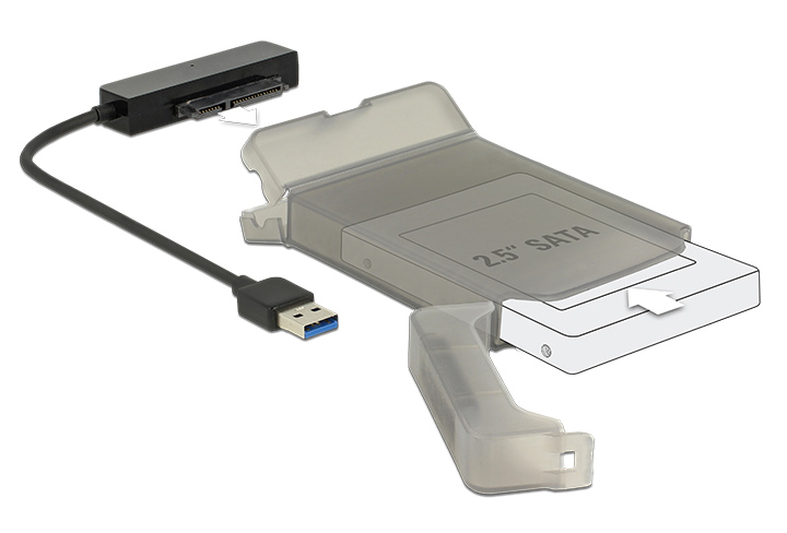 DELOCK αντάπτορας USB σε SATA 62742 με θήκη για 2.5