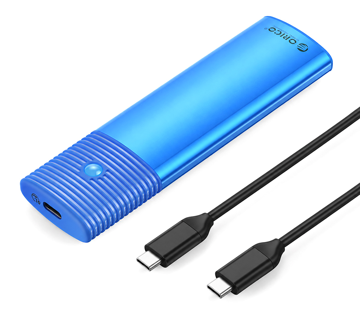ORICO θήκη για M.2 NVMe & SATA SSD PWDM2-G2, 10Gbps, tool free, μπλε