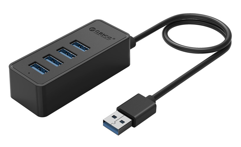 ORICO USB hub TWU32-4A, 4x θυρών, USB 3.0, 5Gbps, USB σύνδεση, έξτρα τροφοδοσία, μαύρο
