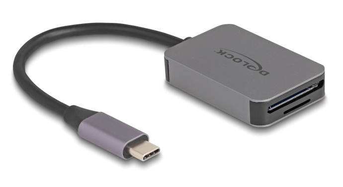 DELOCK card reader 91009 για SD & micro SD, USB-C, 5 Gbps, γκρι