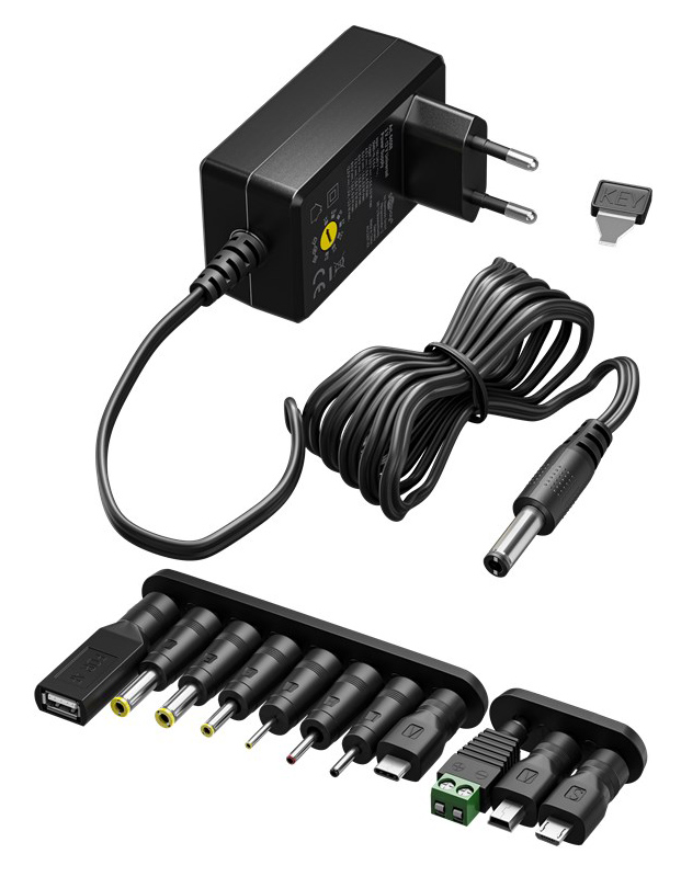GOOBAY επιτοίχιος φορτιστής 64570, 3V-12V, 27W/2.25A, 12 tips