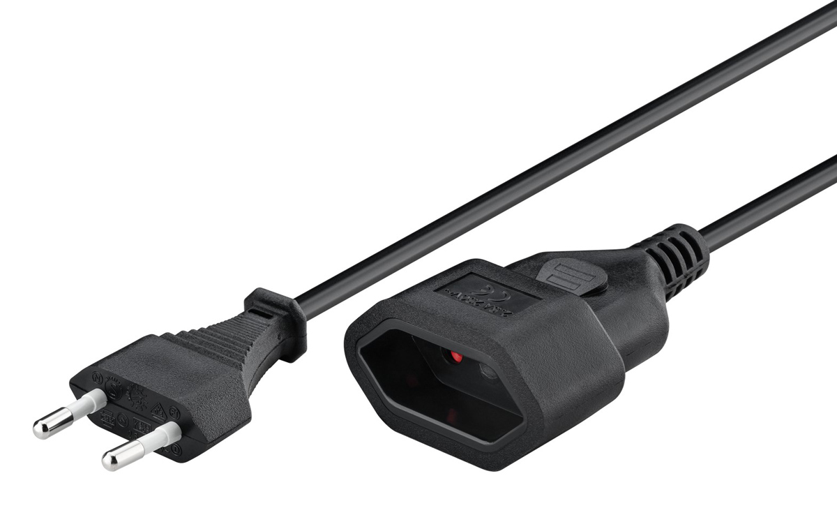 GOOBAY μπαλαντέζα προέκταση ρεύματος 50510, Europlug, 2x 0.75mm², 5m, μαύρη