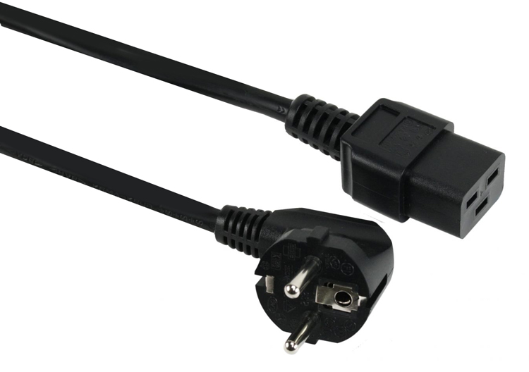 POWERTECH καλώδιο τροφοδοσίας UPS CAB-P024, C19 IEC, 16A, 250V, 1.8m, μαύρο