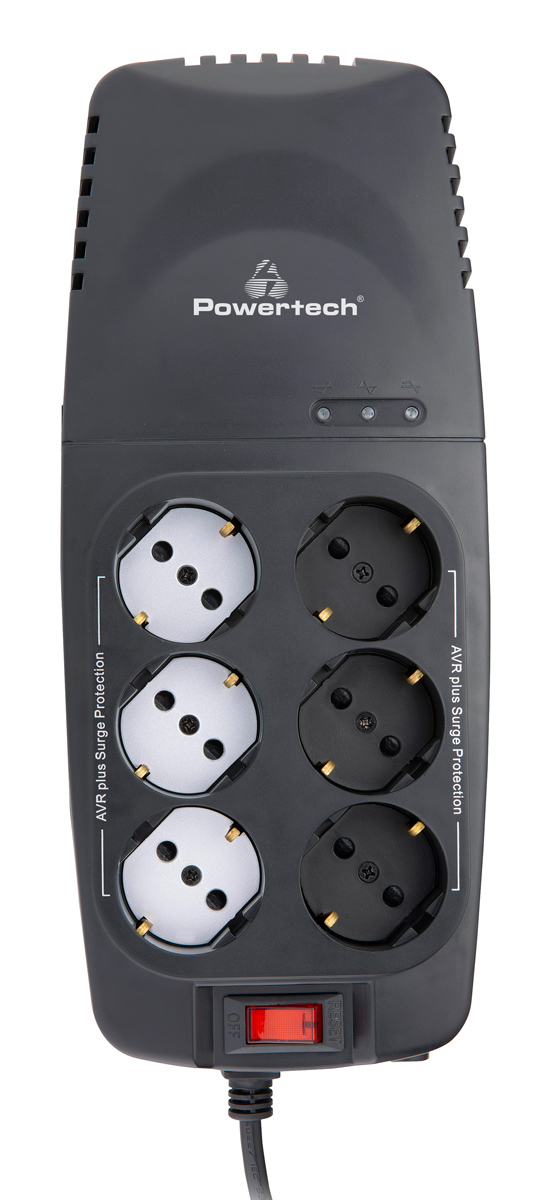 POWERTECH σταθεροποιητής ρεύματος PT-1496, 2000VA/1000W, 6x schuko