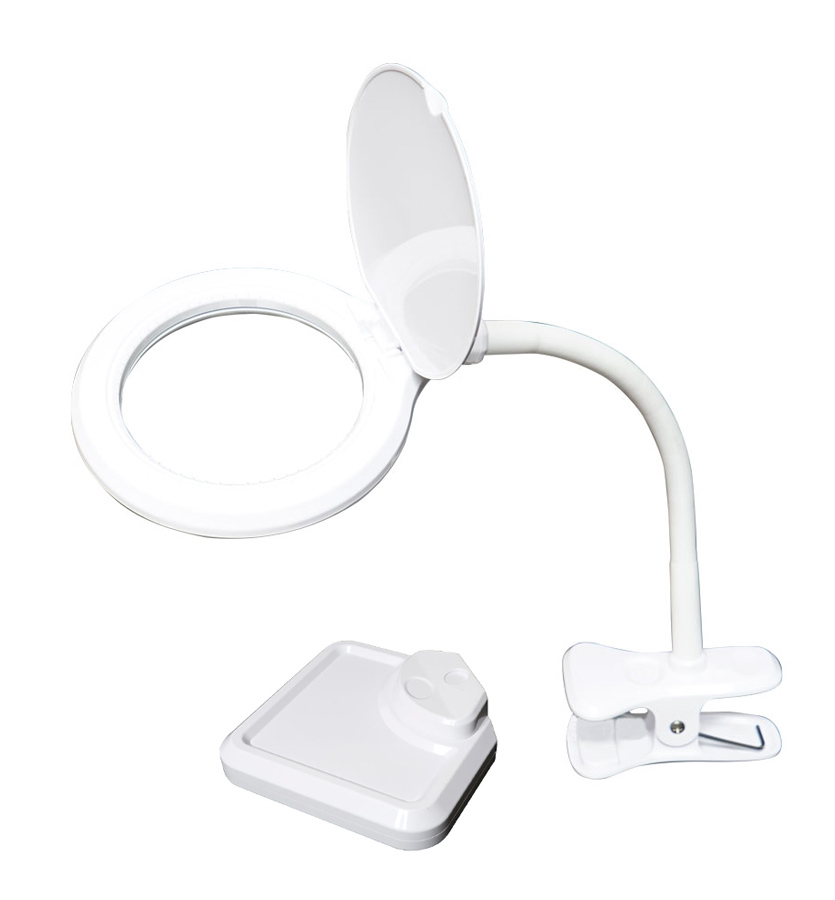 PROSKIT μεγεθυντικός φακός MA-1010U, κλιπ & βάση, LED, 3D 1.75x, λευκός