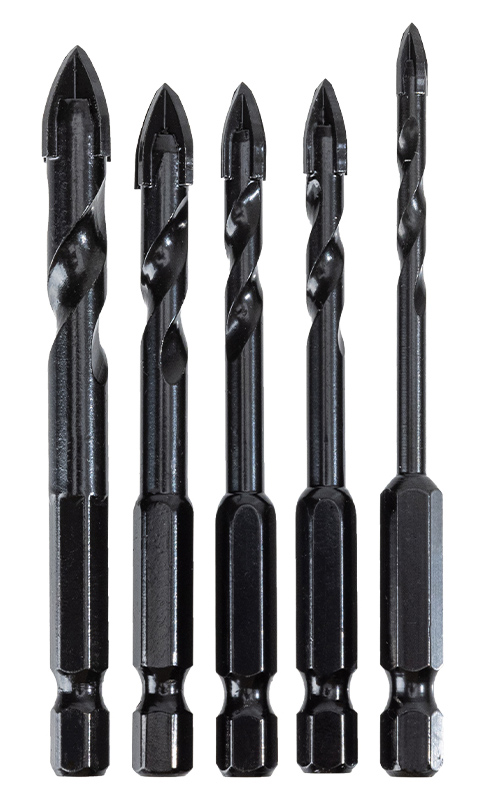 DELI σετ τρυπάνια DH-CZZ005-ED2 για γυαλί, 40Cr YG6X, 4/5/6/8/10mm, εξάγωνο, 5τμχ