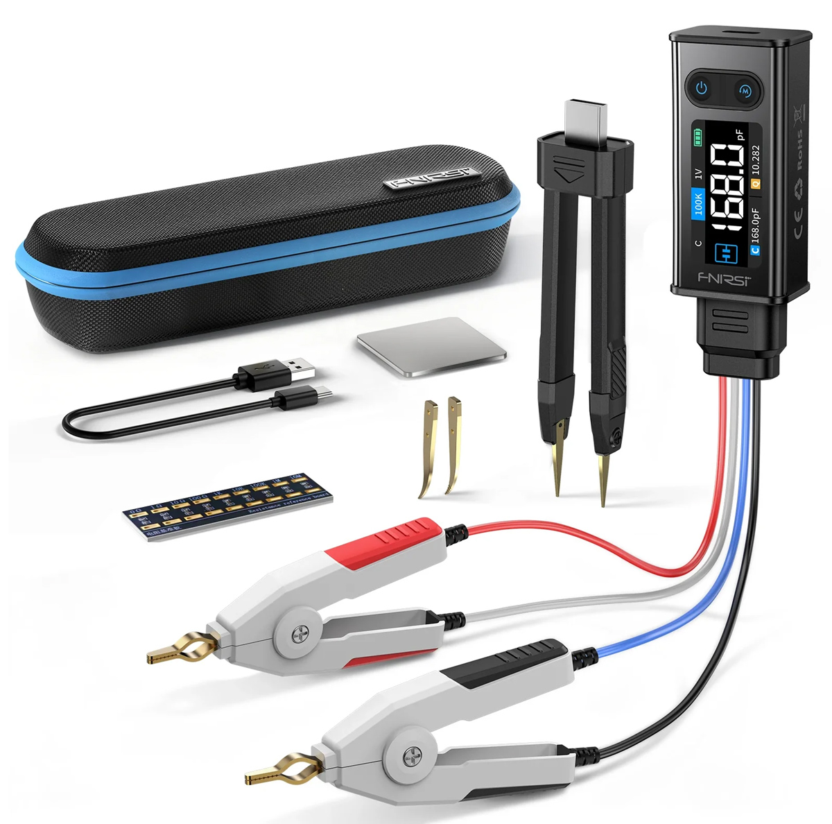 FNIRSI ψηφιακό LCR/ESR tester LCR-ST2 Plus, επαναφορτιζόμενο