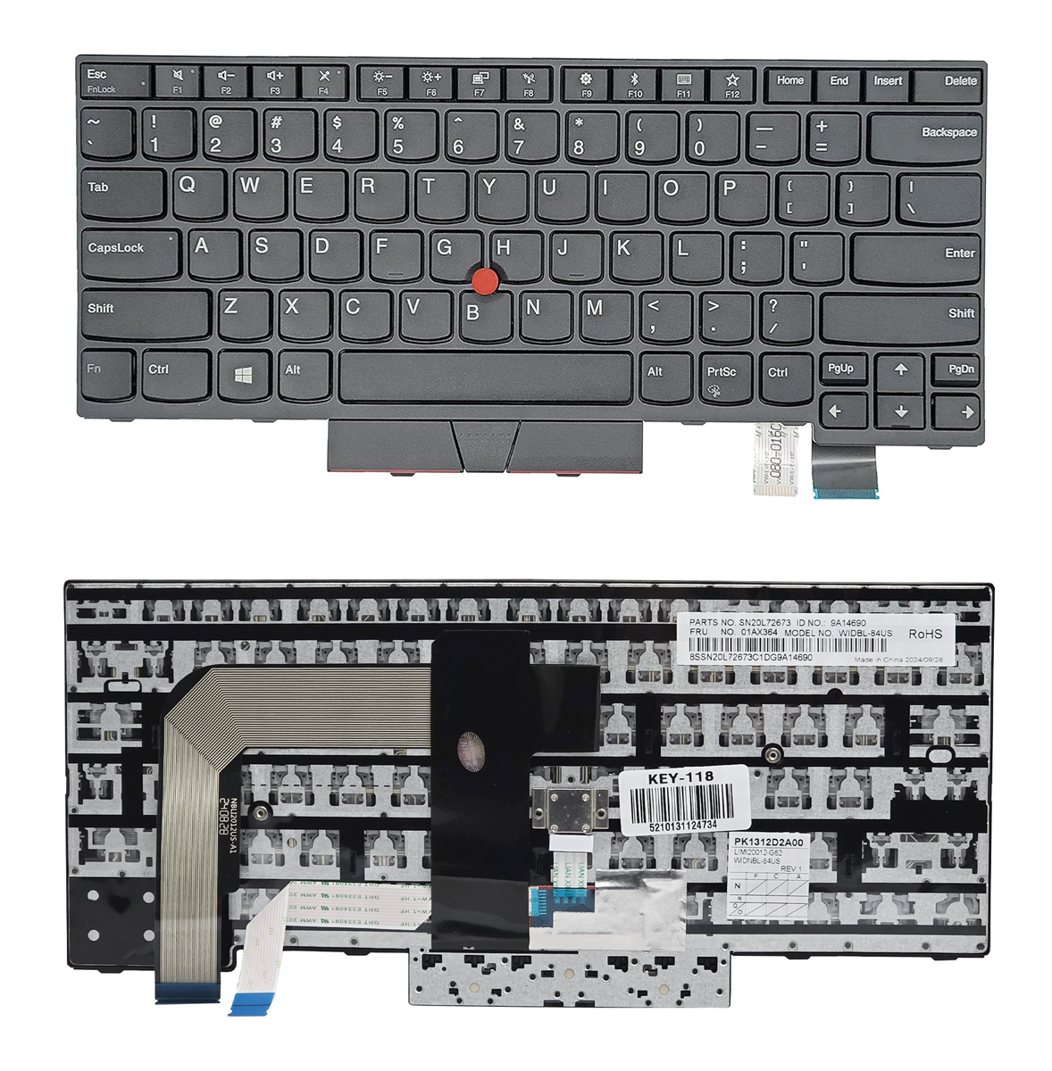 Πληκτρολόγιο για Dell Latitude 5400/5401/5411/5410/7400 KEY-117, US, μαύρο