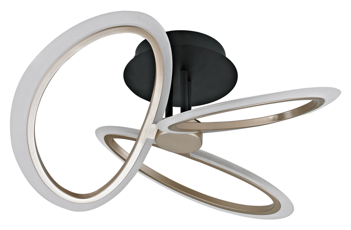 POWERTECH LED φωτιστικό οροφής HLL-0199, 29W, 4000K, Φ38x10cm, χρυσό/μαύρο