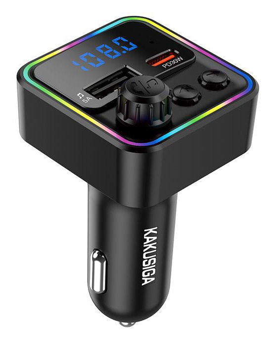 KAKUSIGA FM transmitter & φορτιστής KSC-1982, USB/USB-C, 55W, Bluetooth, μαύρο