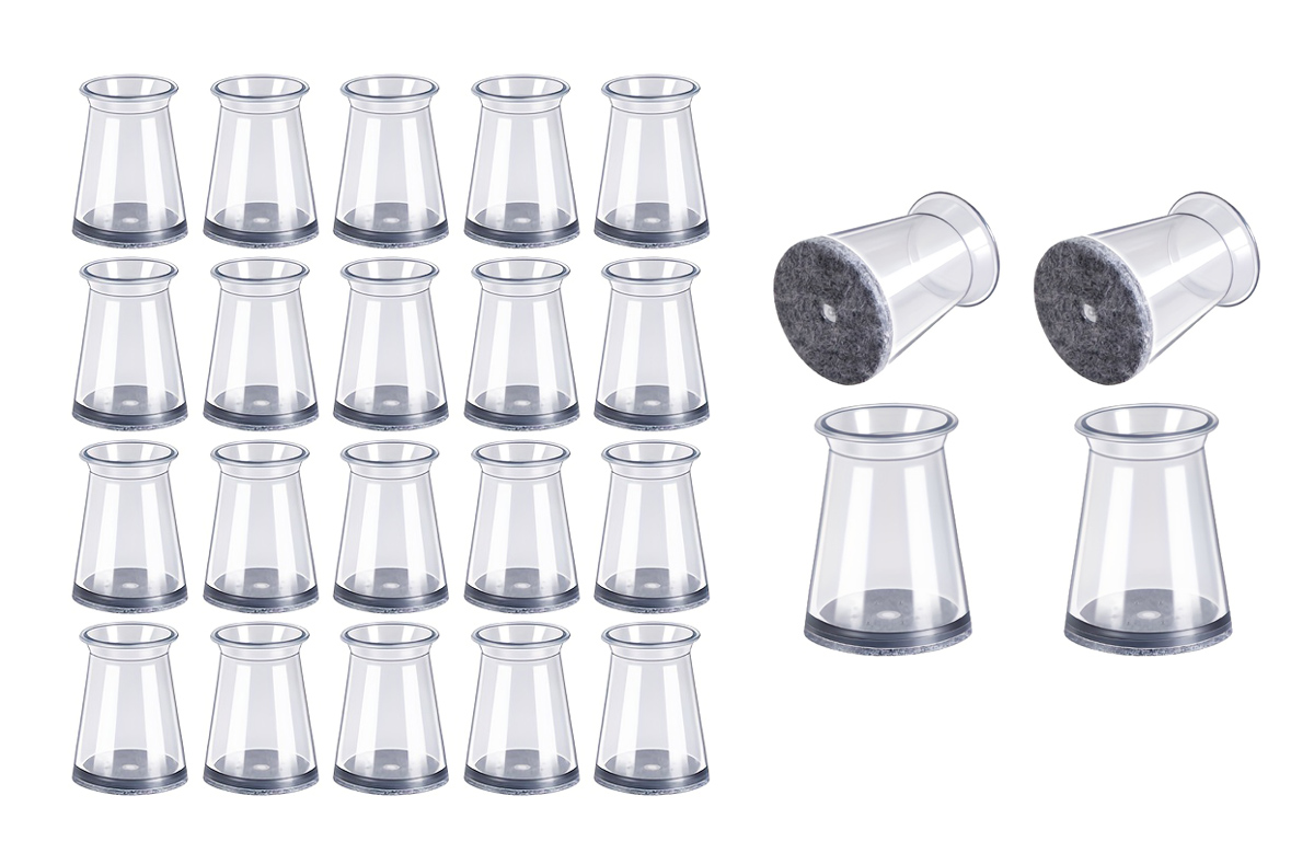 HOME USE προστατευτικές τάπες επίπλων HUH-0258, 16-23mm, διάφανες, 24τμχ