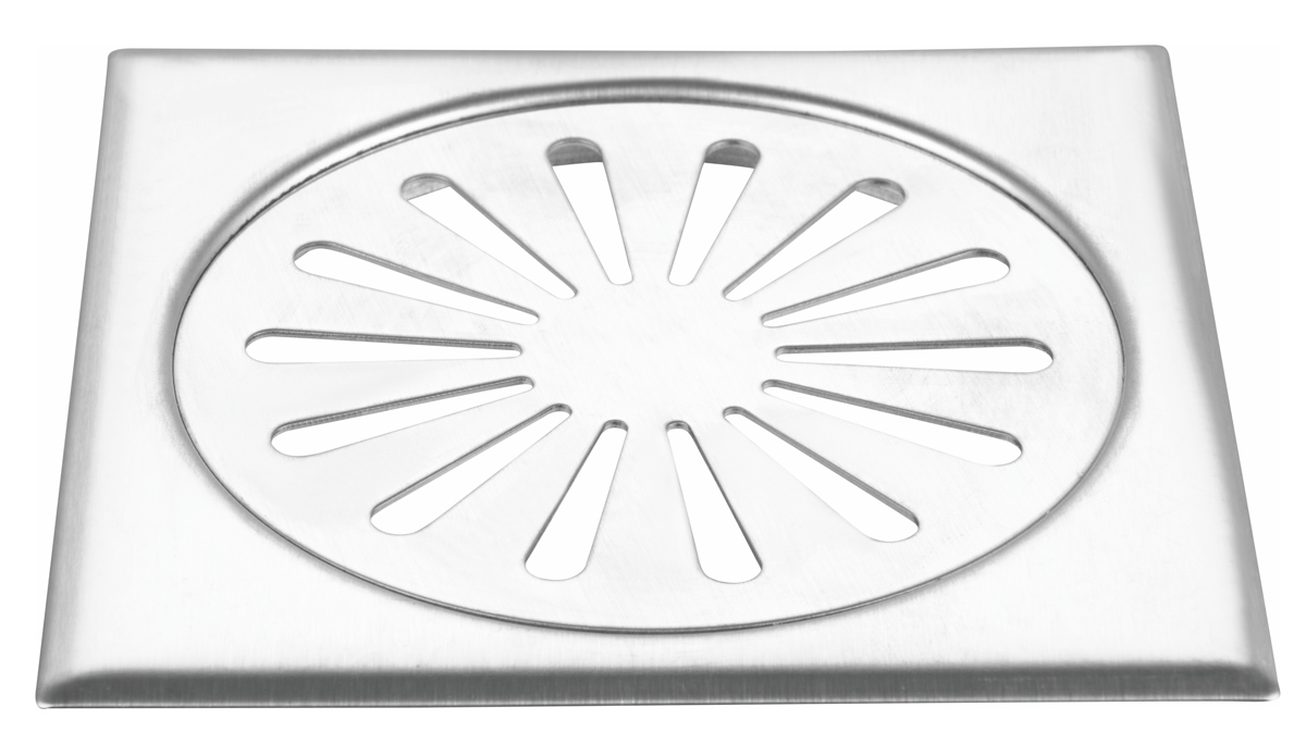 BRUNO σχάρα δαπέδου BRN-0311, fixed, ανοξείδωτο ατσάλι, 12x12cm, brushed
