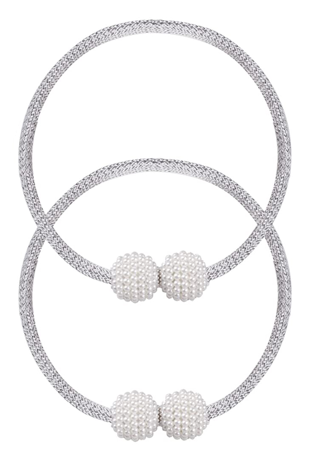 ROXXANI δέστρα κουρτίνας RXN-0024, μαγνητική, 43cm, γκρι, 2τμχ