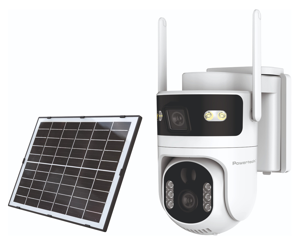 POWERTECH smart ηλιακή κάμερα PT-1547, dual lens, 4MP, 4G, PTZ, SD, IP65