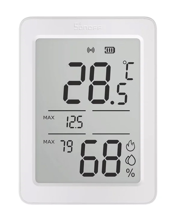 SONOFF smart θερμόμετρο & υγρασιόμετρο AirGuard TH, έως 60°C, ZigBee 3.0 & Bluetooth, λευκό