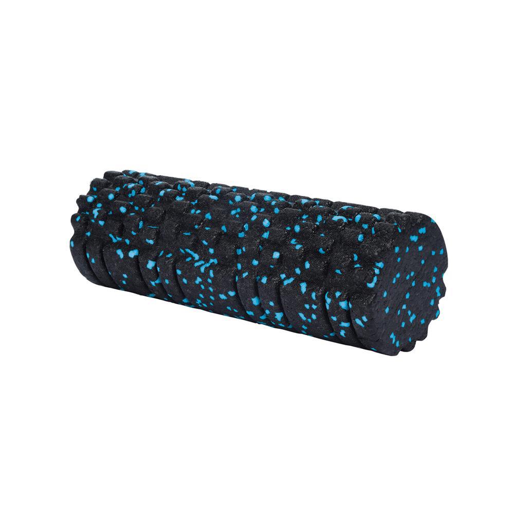 Foam roller γυμναστικής μαύρο γαλάζιο Υ33xØ14εκ.