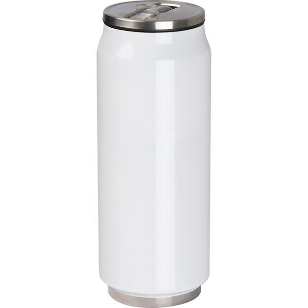 Θερμός κουτάκι αναψυκτικού λευκό inox Υ18,5xØ7εκ. 500 ml