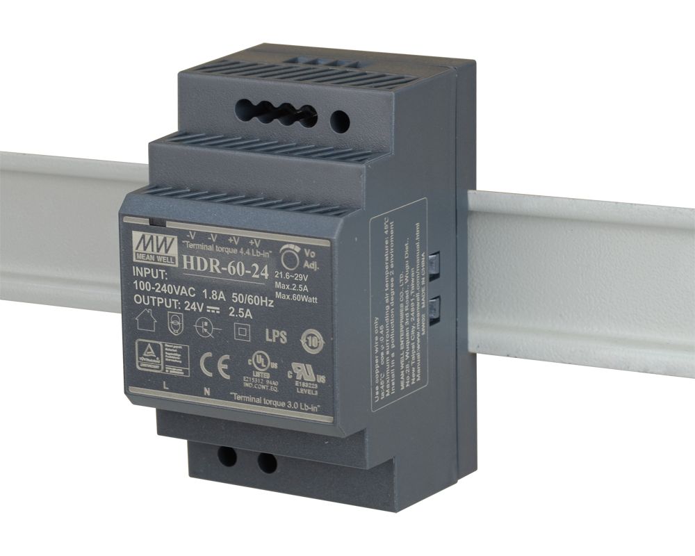 D-Link 60W 24VDC Ultra Slim DIN Rail PSU (DIS-H60-24)