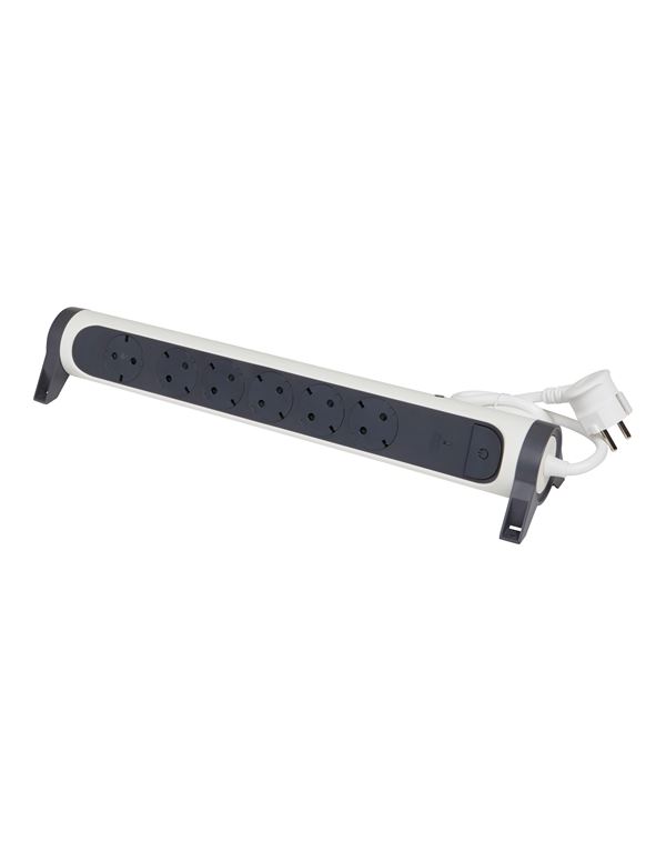 Legrand SurgeArrest 6 Outlets 1.5m Cable CFT White/Grey Rotating