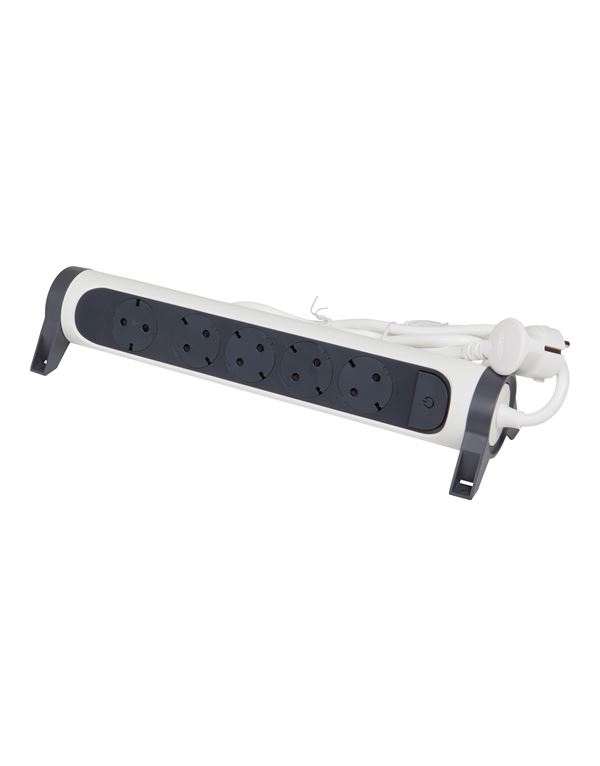 Legrand SurgeArrest 5 Outlets 1.5m Cable White/Grey Rotating