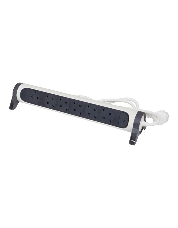 Legrand SurgeArrest 6 Outlets 1.5m Cable White/Grey Rotating