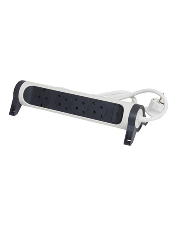 Legrand SurgeArrest 4 Outlets 3m Cable White/Grey Rotating