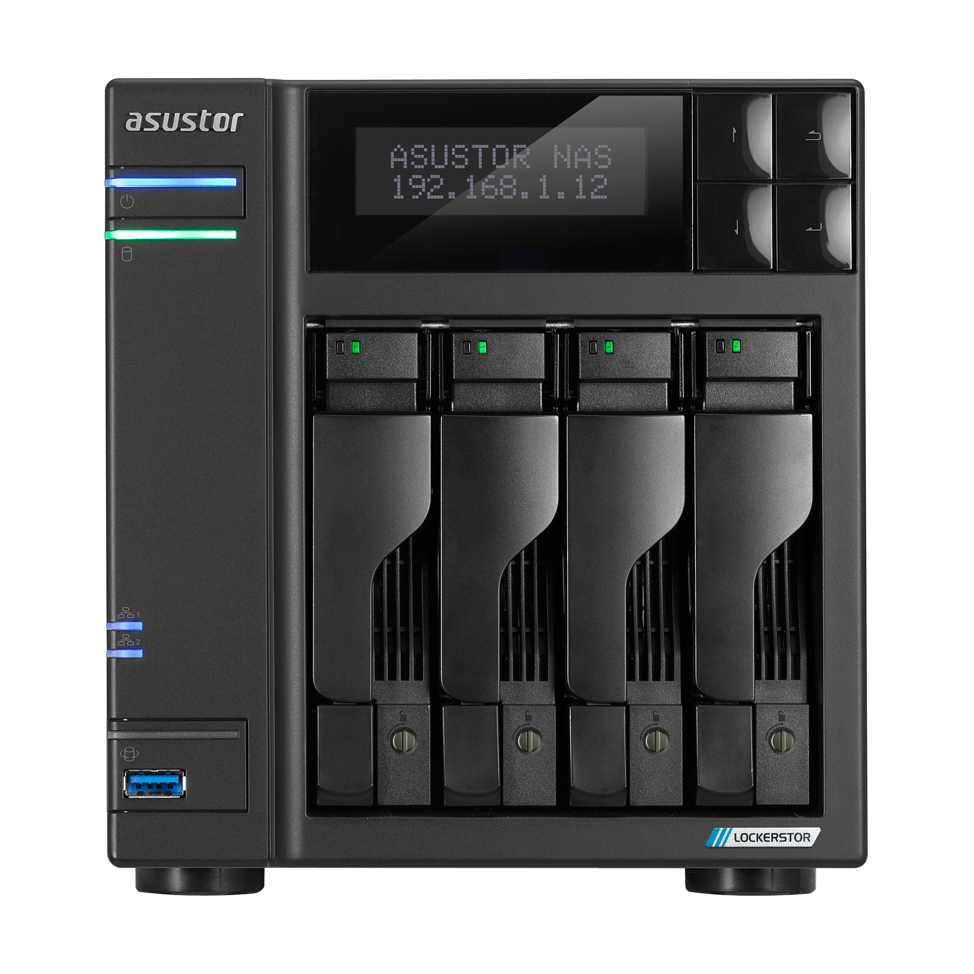 ASUSTOR NAS LOCKERSTOR 4 Gen2+ 4-BAY/4x M.2 NVMe slots/Intel Celeron N5105 Quad-Core/4GB DDR4/2x5GbE Port