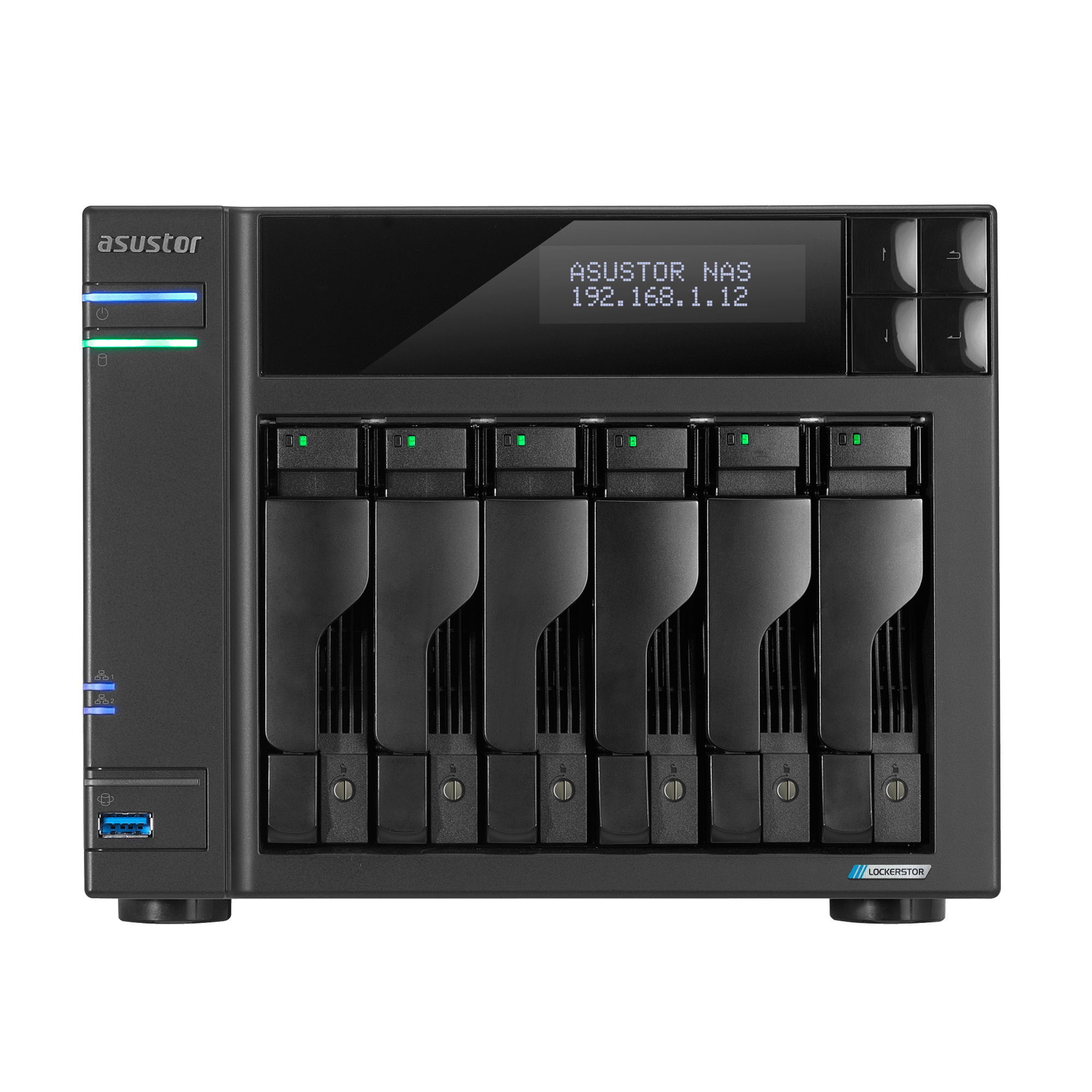 ASUSTOR NAS LOCKERSTOR 6 Gen2+ 6-BAY/4x M.2 NVMe slots/Intel Celeron N5105 Quad-Core/8GB DDR4/2x5GbE Port