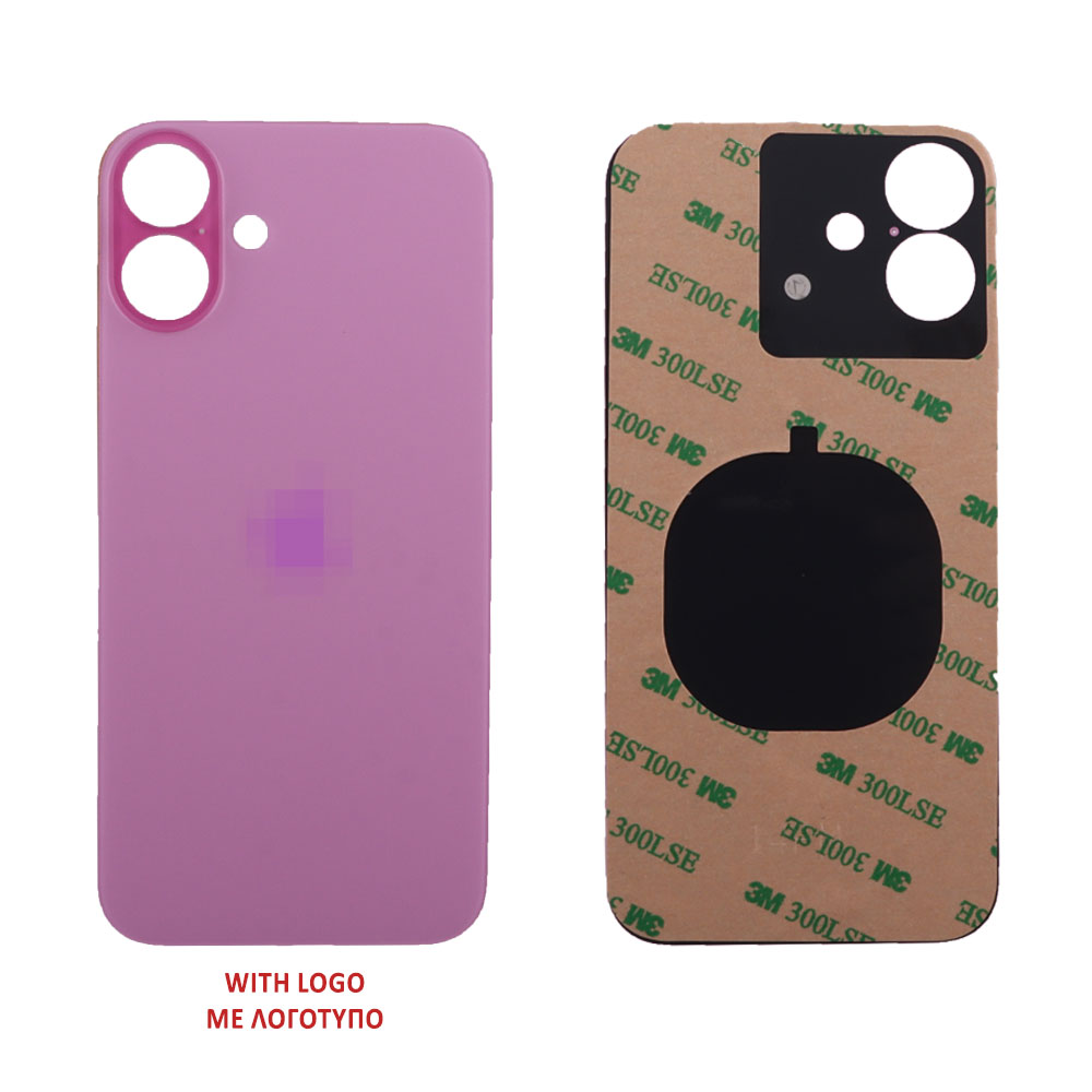 FOR IPHONE 16 PLUS BATTERY COVER + 3M STICKER PINK 3P OR