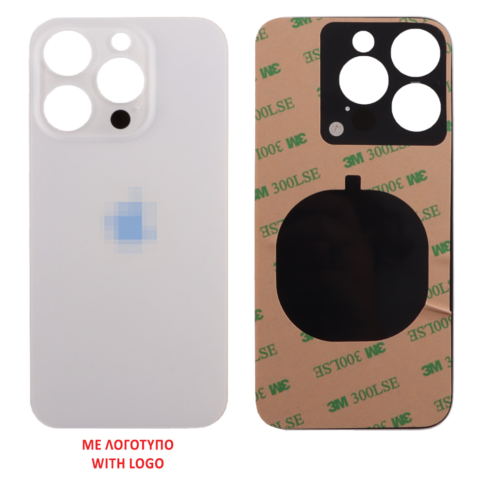 FOR IPHONE 15 PRO BATTERY COVER + 3M STICKER TITANIUM WHITE 3P OR