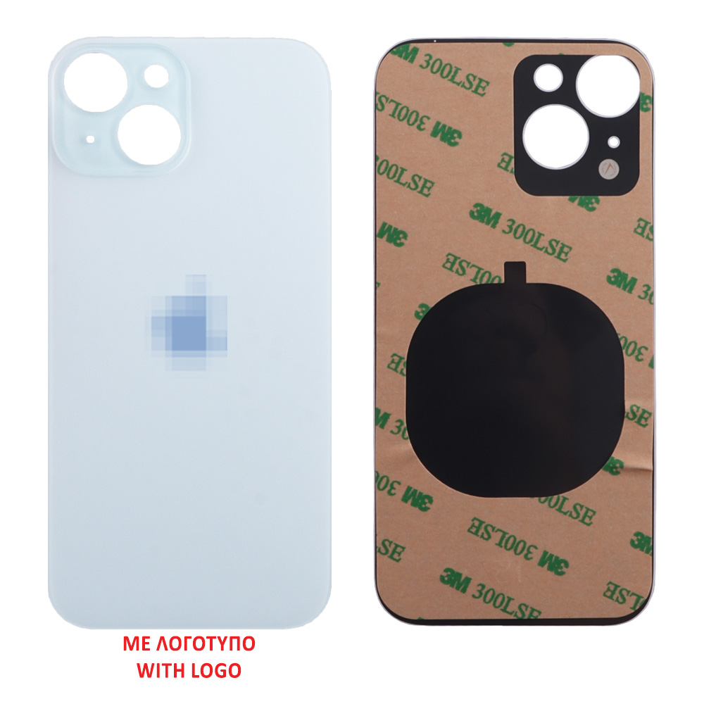 FOR IPHONE 15 PLUS BATTERY COVER + 3M STICKER BLUE 3P OR