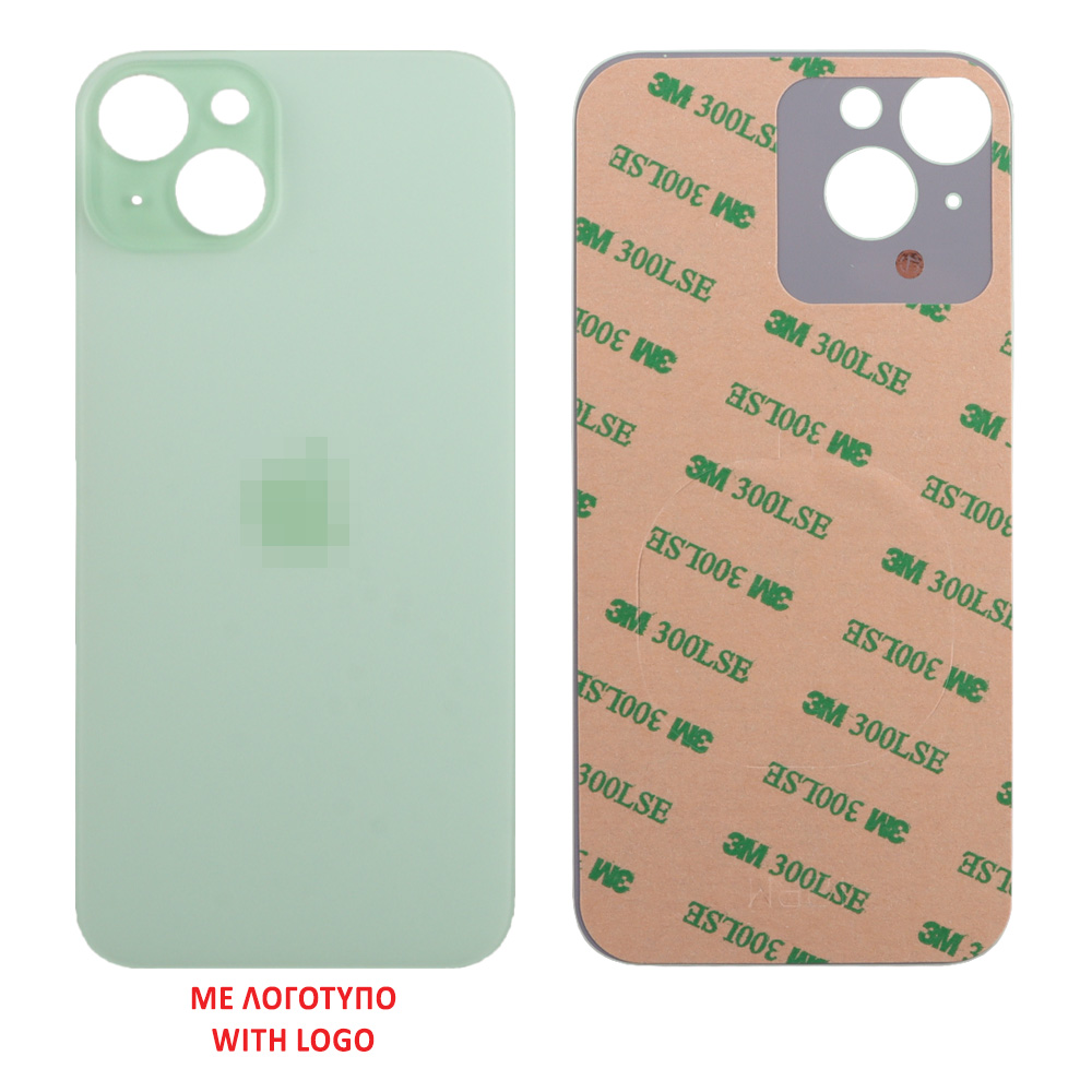 FOR IPHONE 15 PLUS BATTERY COVER + 3M STICKER GREEN 3P OR