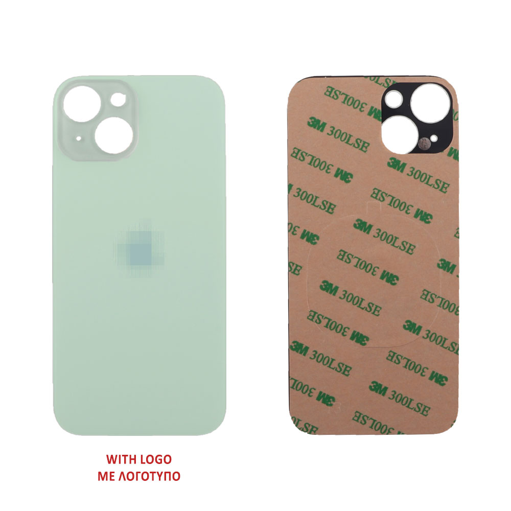 FOR IPHONE 15 BATTERY COVER + 3M STICKER GREEN 3P OR